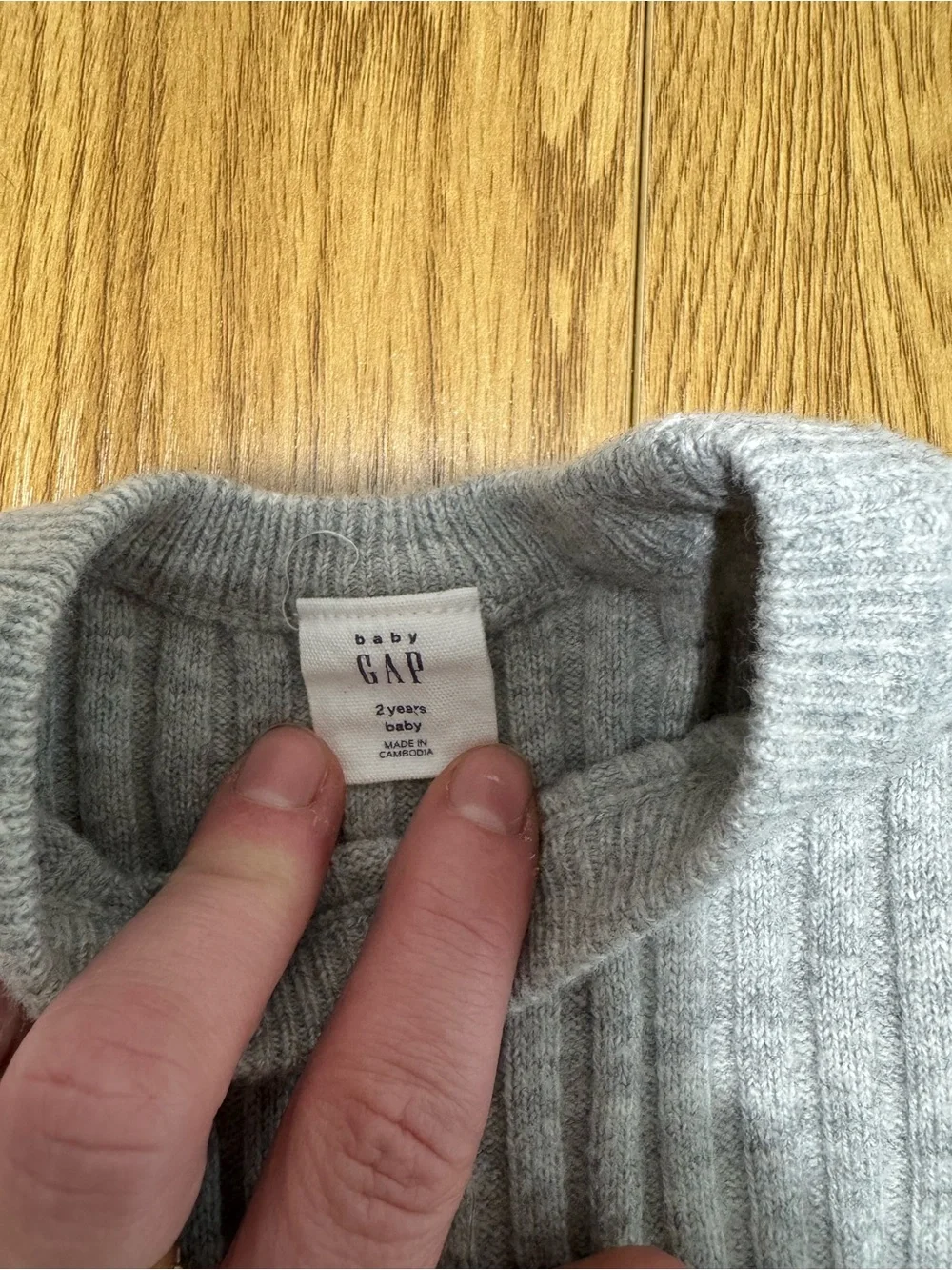 GAP Light Gray Ribbed Knit Dress with Ruffle Cuffs
